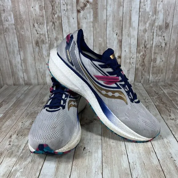 Saucony Men's PWRRun  Performance Running Shoes Navy Gold Pink size 13‎