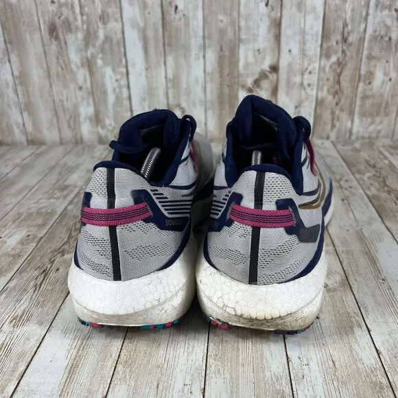 Saucony Men's PWRRun  Performance Running Shoes Navy Gold Pink size 13‎