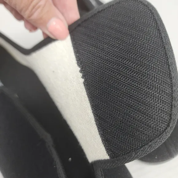 Schawos Men's Black Comfort Slippers Adjustable Support Size Men's 10.5