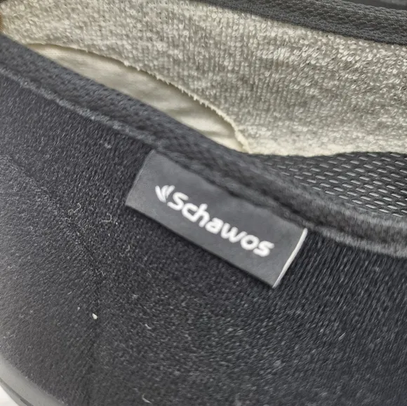 Schawos Men's Black Comfort Slippers Adjustable Support Size Men's 10.5