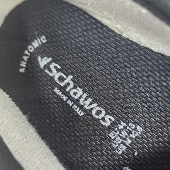 Schawos Men's Black Comfort Slippers Adjustable Support Size Men's 10.5