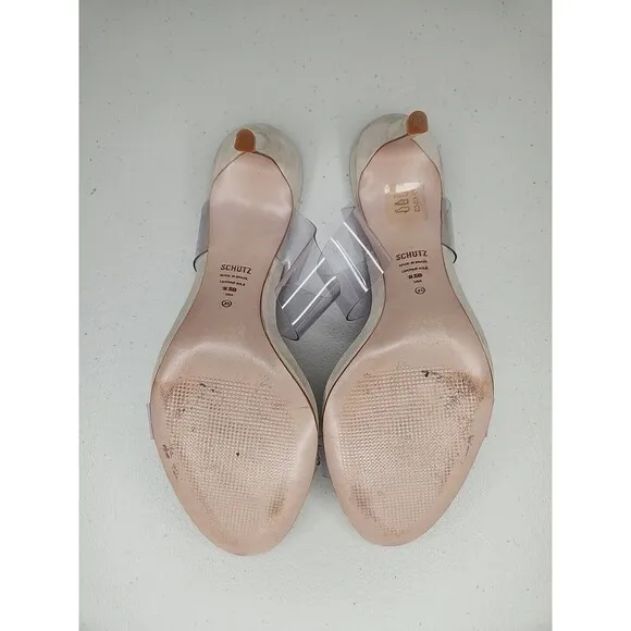 Schutz Ariella Nude / Beige Color Heels Pumps Sandals Womens Size 9.5B EUC