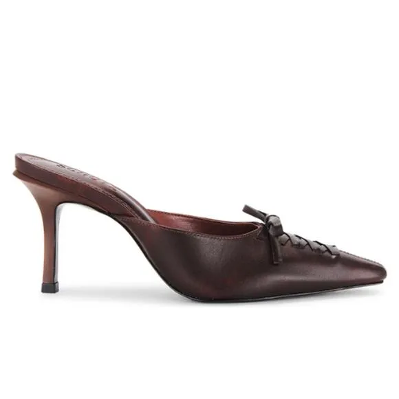 Schutz Cady Pump in Spotted Brown Leather EUC Size 9.5