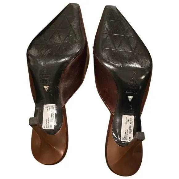 Schutz Cady Pump in Spotted Brown Leather EUC Size 9.5