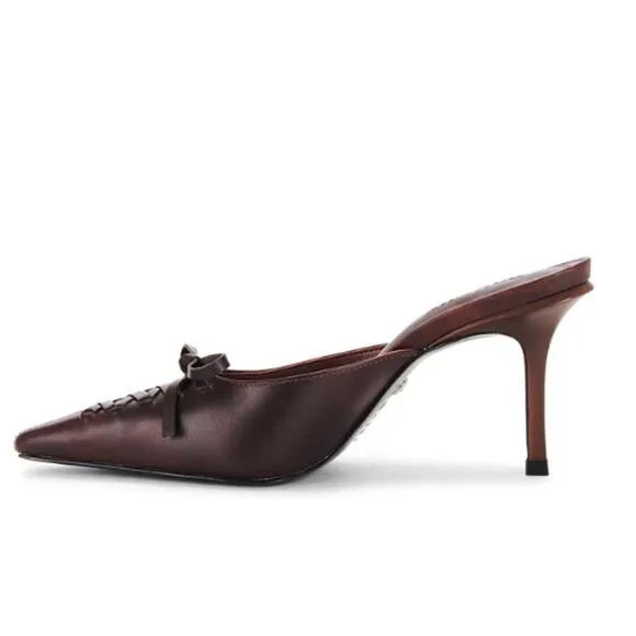 Schutz Cady Pump in Spotted Brown Leather EUC Size 9.5