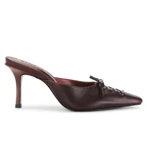 Schutz Cady Pump in Spotted Brown Leather EUC Size 9.5