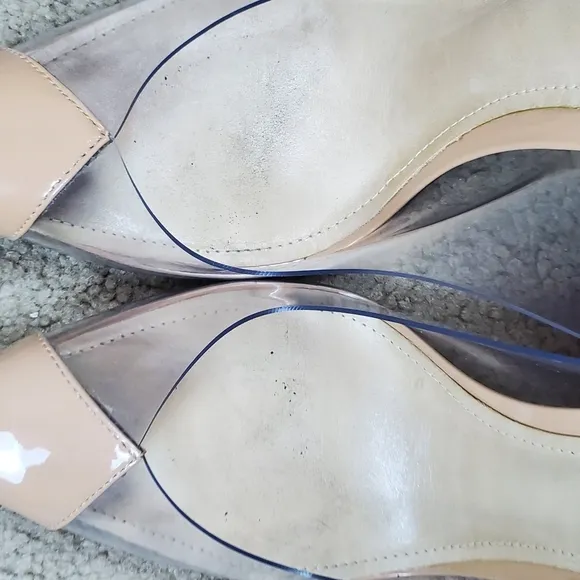 Schutz Eudora Pointed Toe Slingback Patent Leather &amp; Vinyl Pump, 11, Cle…