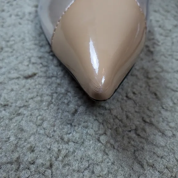 Schutz Eudora Pointed Toe Slingback Patent Leather &amp; Vinyl Pump, 11, Cle…