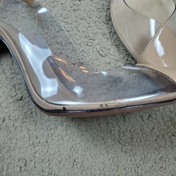 Schutz Eudora Pointed Toe Slingback Patent Leather &amp; Vinyl Pump, 11, Cle…