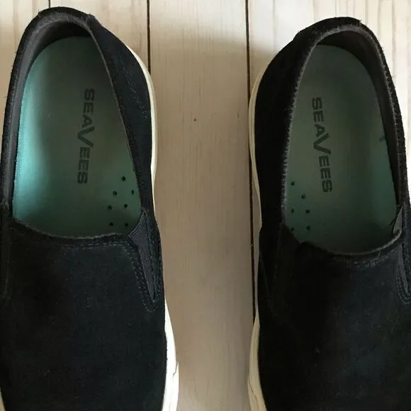 SeaVees Baja Platform Size 8.5 slip on black suede shoes comfortable