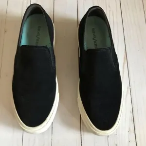 SeaVees Baja Platform Size 8.5 slip on black suede shoes comfortable