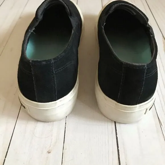 SeaVees Baja Platform Size 8.5 slip on black suede shoes comfortable