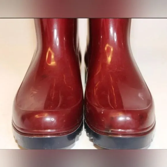 SEE BY CHLOE ITALY WATERPROOF RED TALL BOOTS. EXCELLENT 38