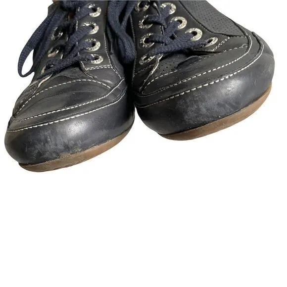 SEMLER SELECT Germany Blue Leather Lace Up Casual Sneaker Walking Shoes 6.5
