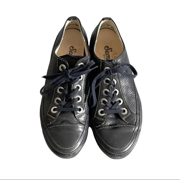 SEMLER SELECT Germany Blue Leather Lace Up Casual Sneaker Walking Shoes 6.5
