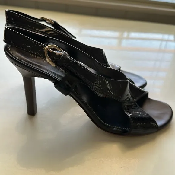 Sergio Rossi Patent Leather Shoes. Black. Size 8.