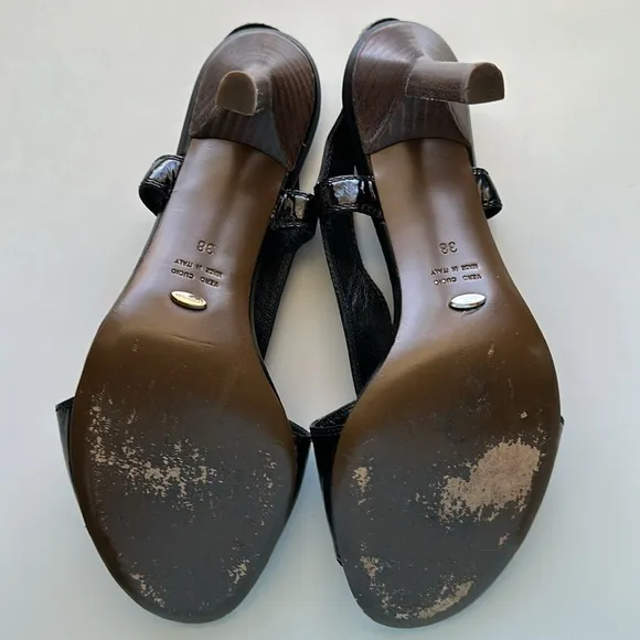 Sergio Rossi Patent Leather Shoes. Black. Size 8.