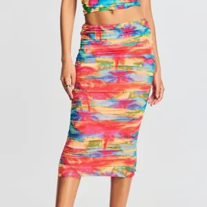SER.O.YA INDIA MIDI SKIRT in Abstract Palm