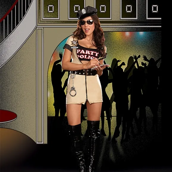 Sexy Party Police Convertible Halloween Costume Cosplay Roleplay
