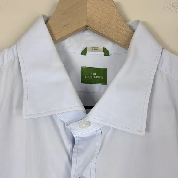 Sid Mashburn Spread Collar Dress Shirt Button Down Slim Size 34 / 17