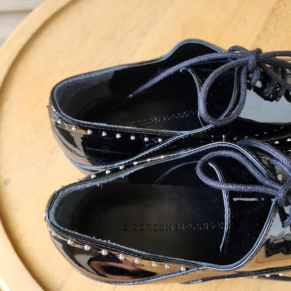 Sigerson Morrison Elinor patent leather studded oxford shoes size 7