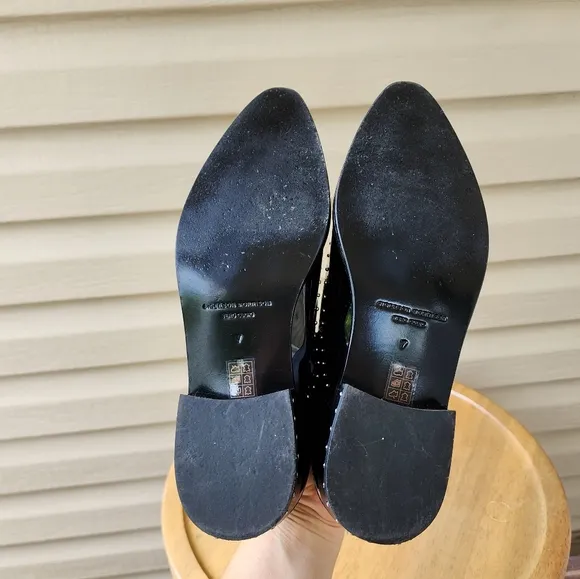 Sigerson Morrison Elinor patent leather studded oxford shoes size 7