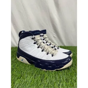 Size 9.5 - Air Jordan 9 Retro UNC Patent Blue white fire