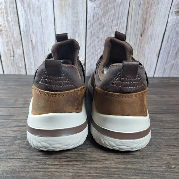 Skechers Delson 3.0 Cicada Leather Slip On Shoes Men's 11 Chocolate Dark Brown