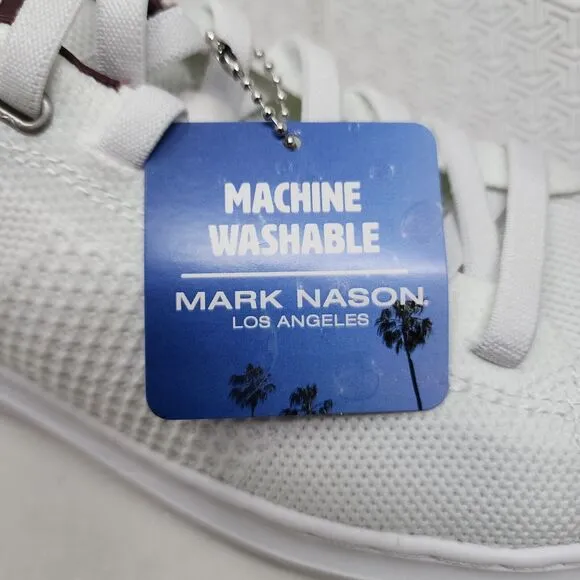 Skechers Mark Nason Shoes Mens 11.5 White Knit Logo Casual Sneakers Lace Up Gym