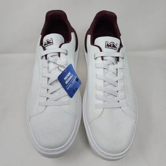 Skechers Mark Nason Shoes Mens 11.5 White Knit Logo Casual Sneakers Lace Up Gym