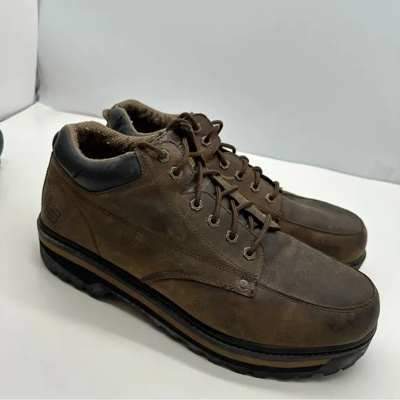 Skechers Mens 16 Mariner Utility Boot 4470EW Leather Chunky Low Y2K Work Shoes