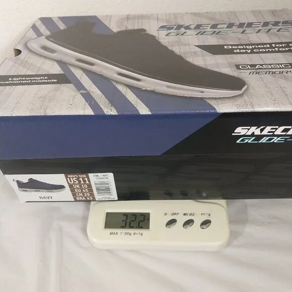 Skechers Mens Glide Lite Pacer Shoes Navy Blue Size 11 US