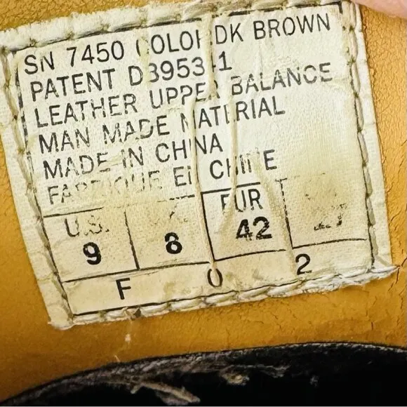 Skechers Oxford Shoes Mens 9 Dk Brown Leather Chunky 7450