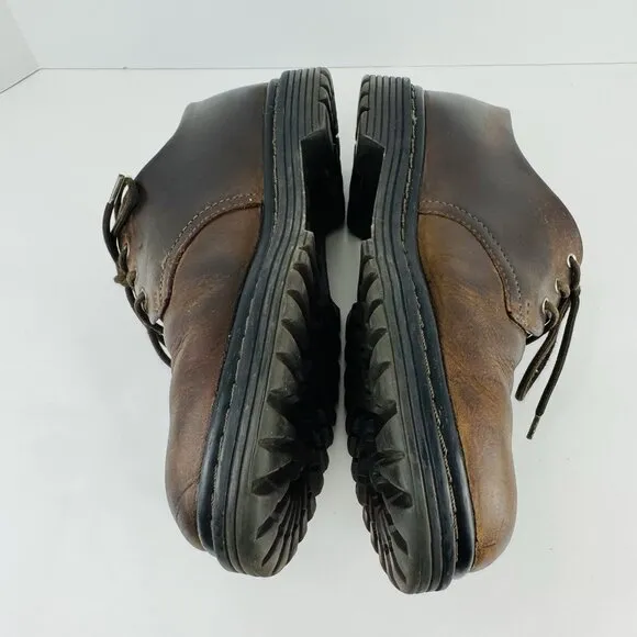 Skechers Oxford Shoes Mens 9 Dk Brown Leather Chunky 7450