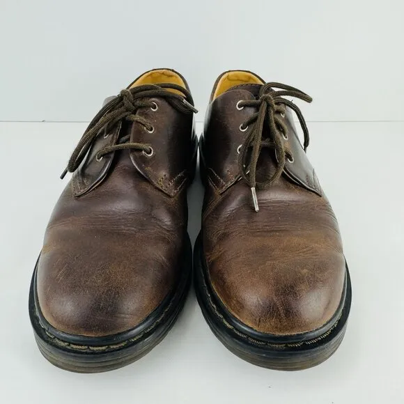 Skechers Oxford Shoes Mens 9 Dk Brown Leather Chunky 7450