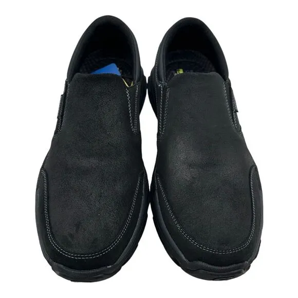Skechers Respected Calum Shoes Mens 11.5 Black Slip On Relaxed Fit Memory Foam