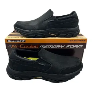 Skechers Respected Calum Shoes Mens 11.5 Black Slip On Relaxed Fit Memory Foam