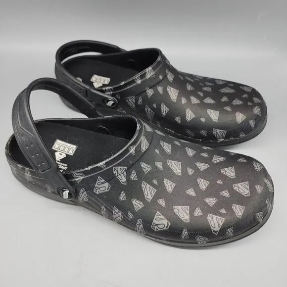 Skechers SUPERMAN Slip On Work Safety Shoes Mens Size 13 Slip Resistant Black