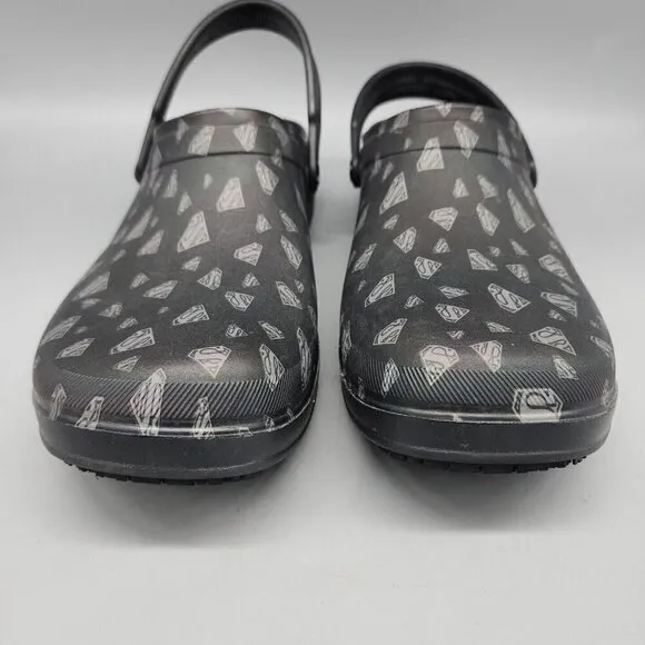 Skechers SUPERMAN Slip On Work Safety Shoes Mens Size 13 Slip Resistant Black