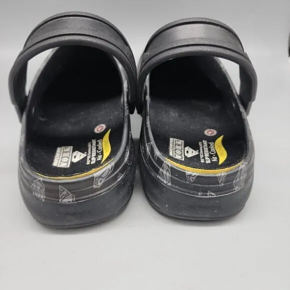 Skechers SUPERMAN Slip On Work Safety Shoes Mens Size 13 Slip Resistant Black