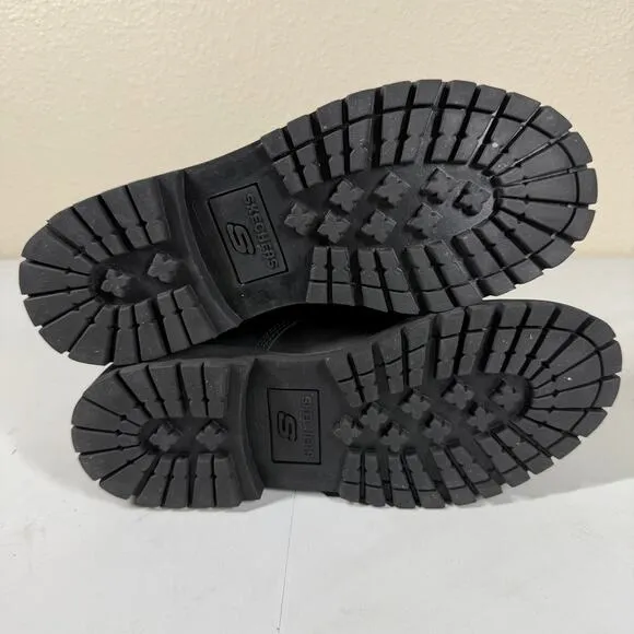 Skechers Tom Cats Black Leather Y2K Chunky Platform Shoes 6618 Men Size 7
