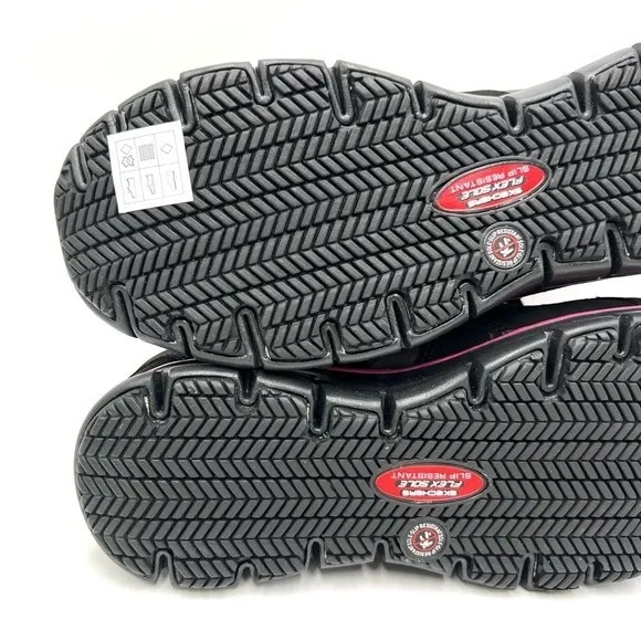 Skechers Womens Synergy Sandlot Alloy Toe Black Pink Work Safety Shoes Size 6.5