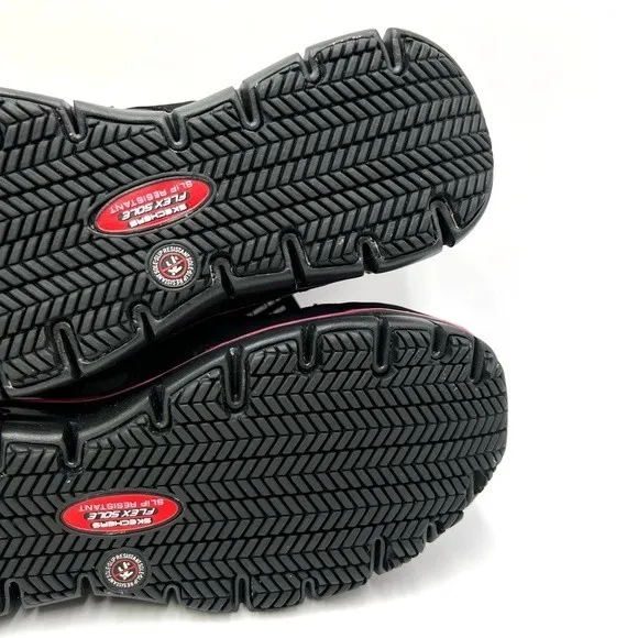 Skechers Womens Synergy Sandlot Alloy Toe Black Pink Work Safety Shoes Size 6.5