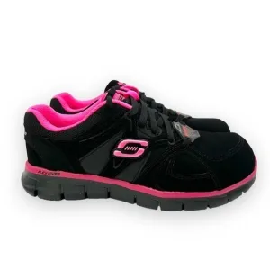 Skechers Womens Synergy Sandlot Alloy Toe Black Pink Work Safety Shoes Size 6.5