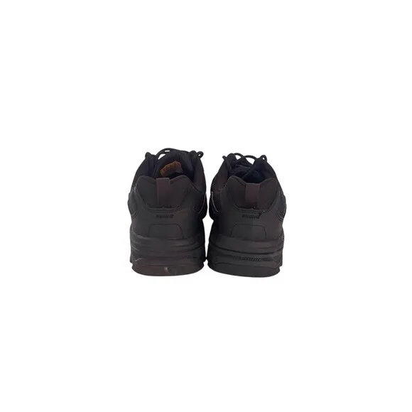 Skechers Work Shoe Mens Size 10 Relaxed Fit Fannter Black Leather Slip Resistant