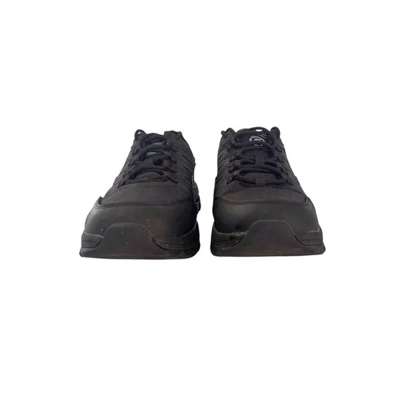 Skechers Work Shoe Mens Size 10 Relaxed Fit Fannter Black Leather Slip Resistant
