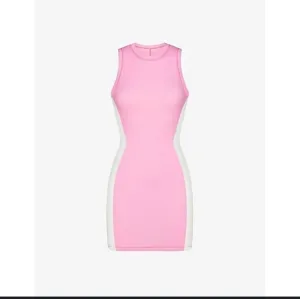 Skims Women's Pink Cotton Rib Slim-fit Stretch-cotton Mini Dress X Size L