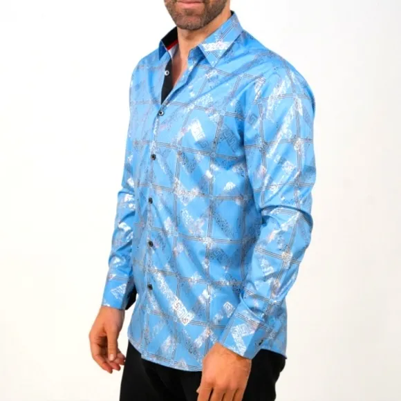 Sky Printed Foil Men Long Sleeve Shirt