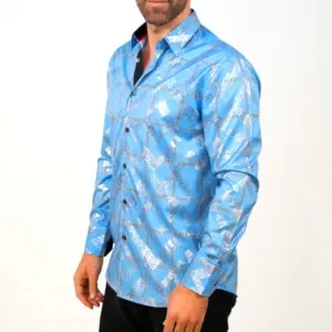 Sky Printed Foil Men Long Sleeve Shirt