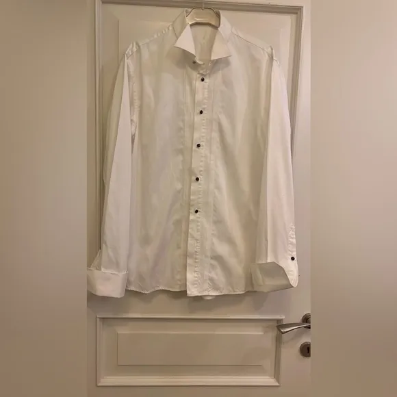 Slim Fit White Cotton Dress Shirt